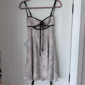 Azazie Lace Trim Dress